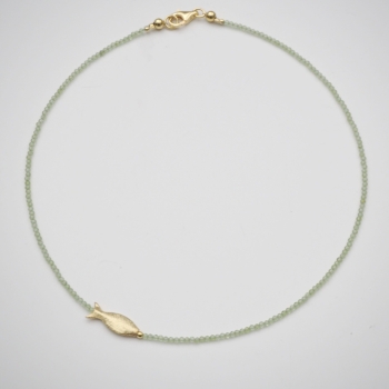 Collier Peridot mit Fisch